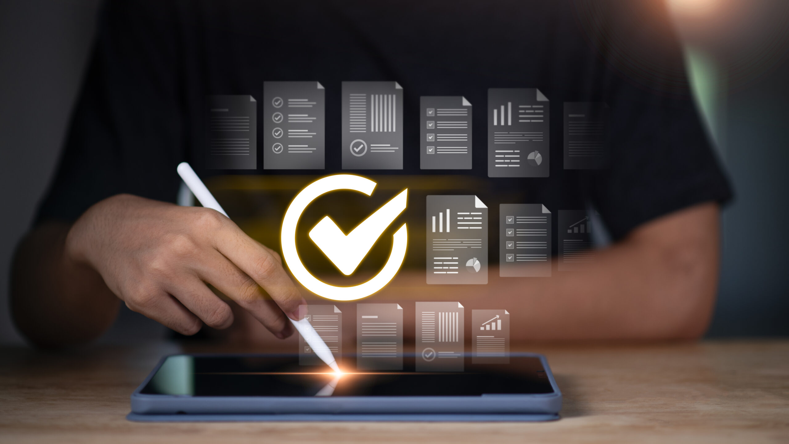 Accountant showing office document auditing concept ,plan review