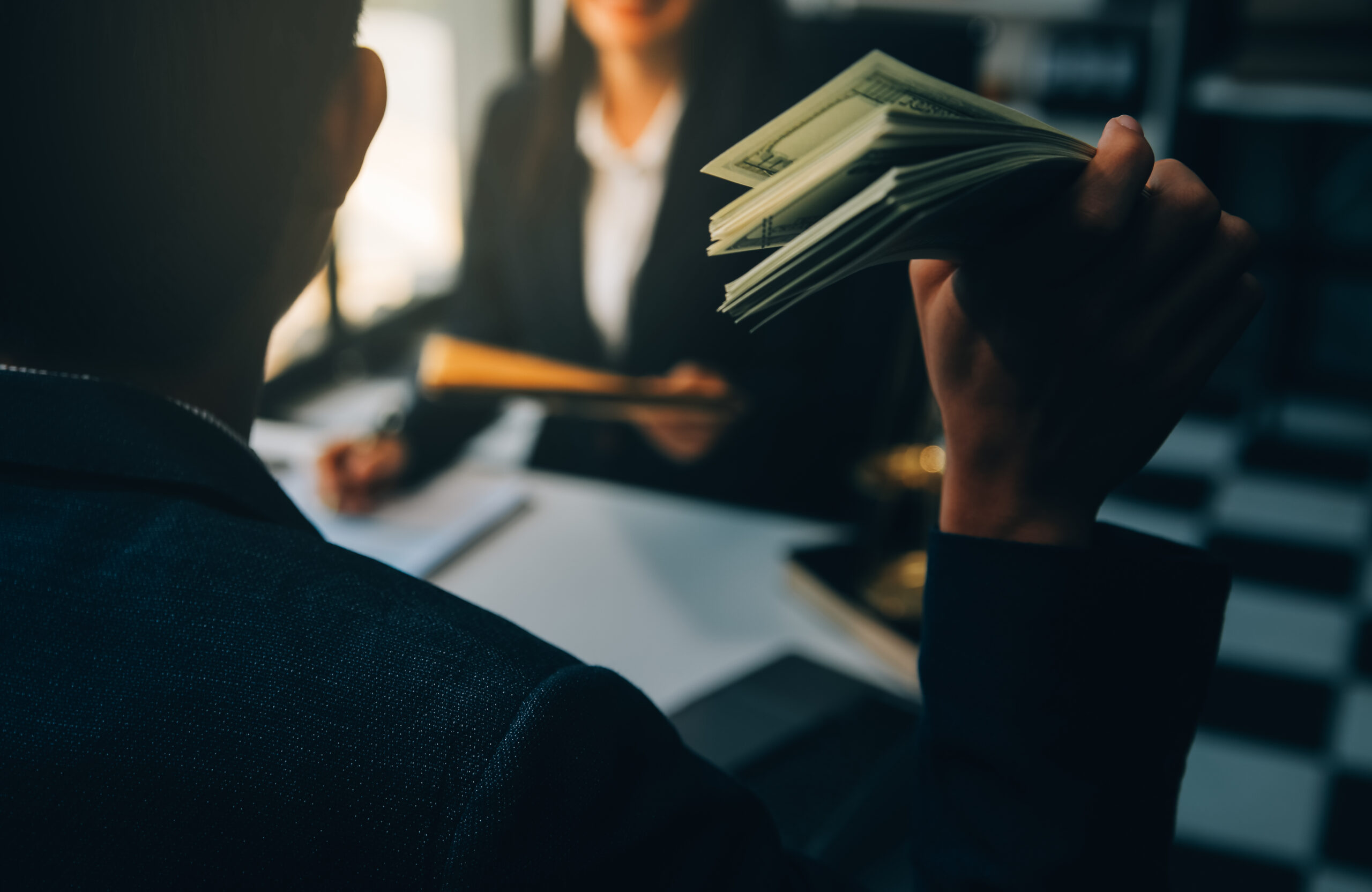 Businessman and Male lawyer or judge consult having team meeting